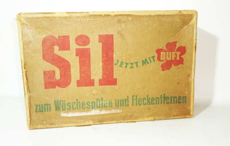 Alter Reklame Karton Kiste Sil Reinigungsmittel Wäsche Deko Laden Vintage 1930er Leerkarton 