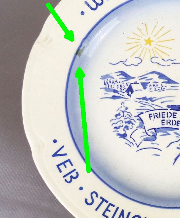 Teller Weihnachten 1955 Friede auf Erden VEB Steingutwerk Annaburg Deko Teller Weihnachten 1955 Friede auf Erden VEB Steingutwerk Annaburg Deko
