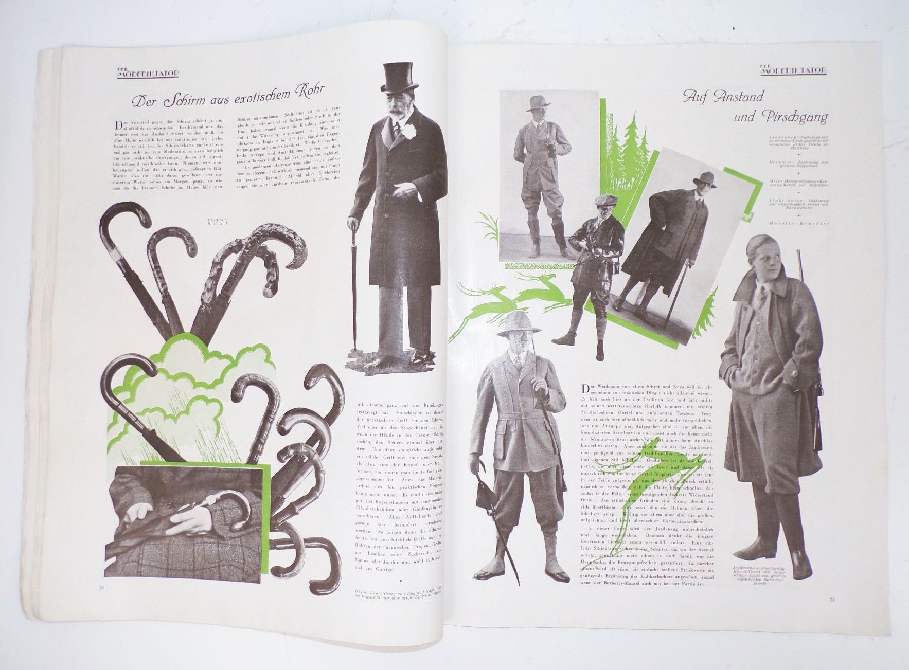 Der Modediktator Zeitschrift 1928 Nummer 4 Elegante Herren Art Deco Mode 