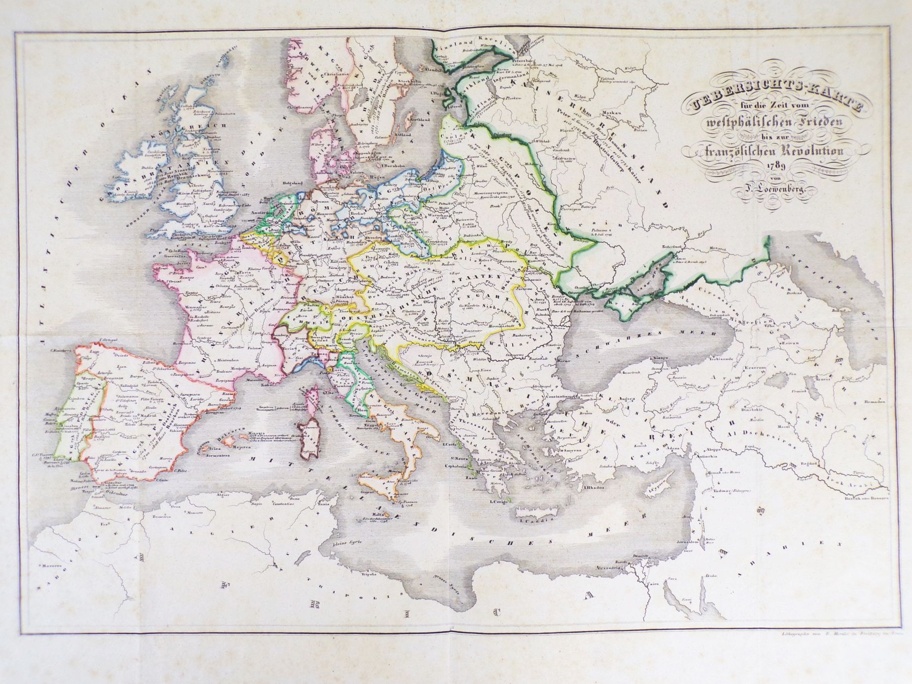 Übersichtskarte Westfälischer Frieden bis französische Revolution 1789 Loewenberg