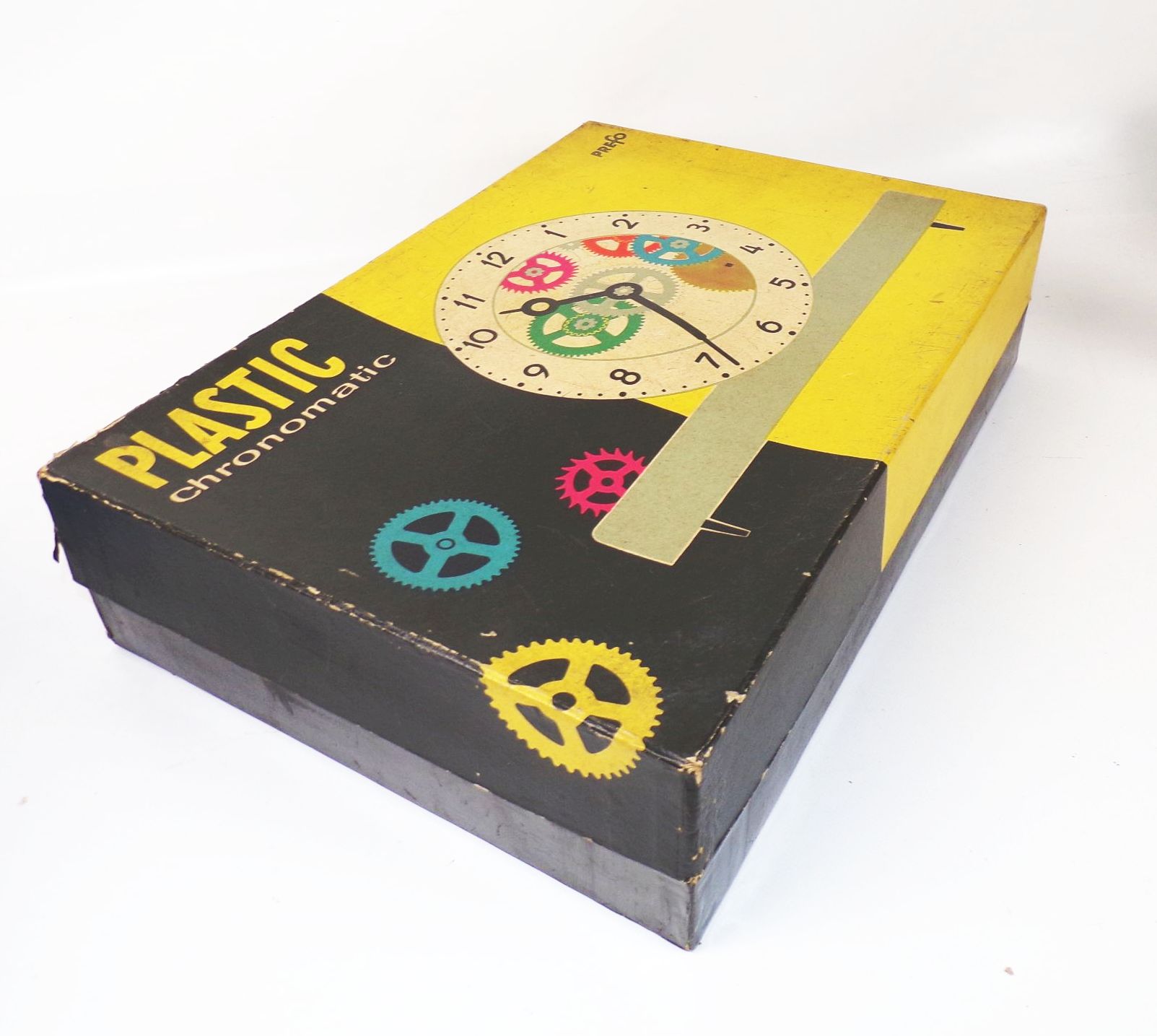 Prefo Plastic chronomatic DDR Spielzeug Schauuhrwerk OVP Lernuhr