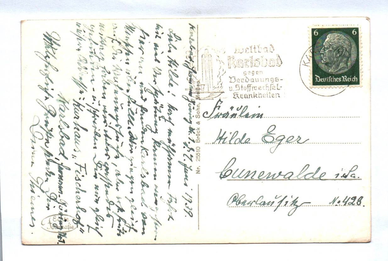 Ak Karlsbad Sprudel DR 1939