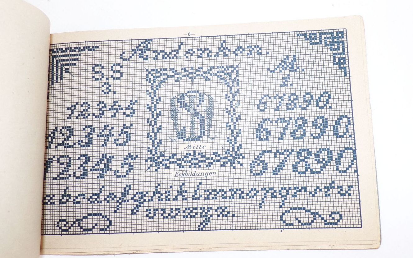 Altes Stickerei Vorlagen Heft Selma Schöne Alphabete und Muster Handarbeit