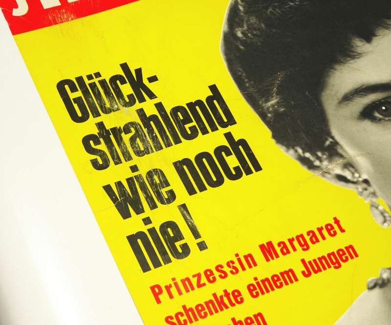 Illustrierte Poster Prinzessin Margaret 1961 Zeitung Revue Plakat