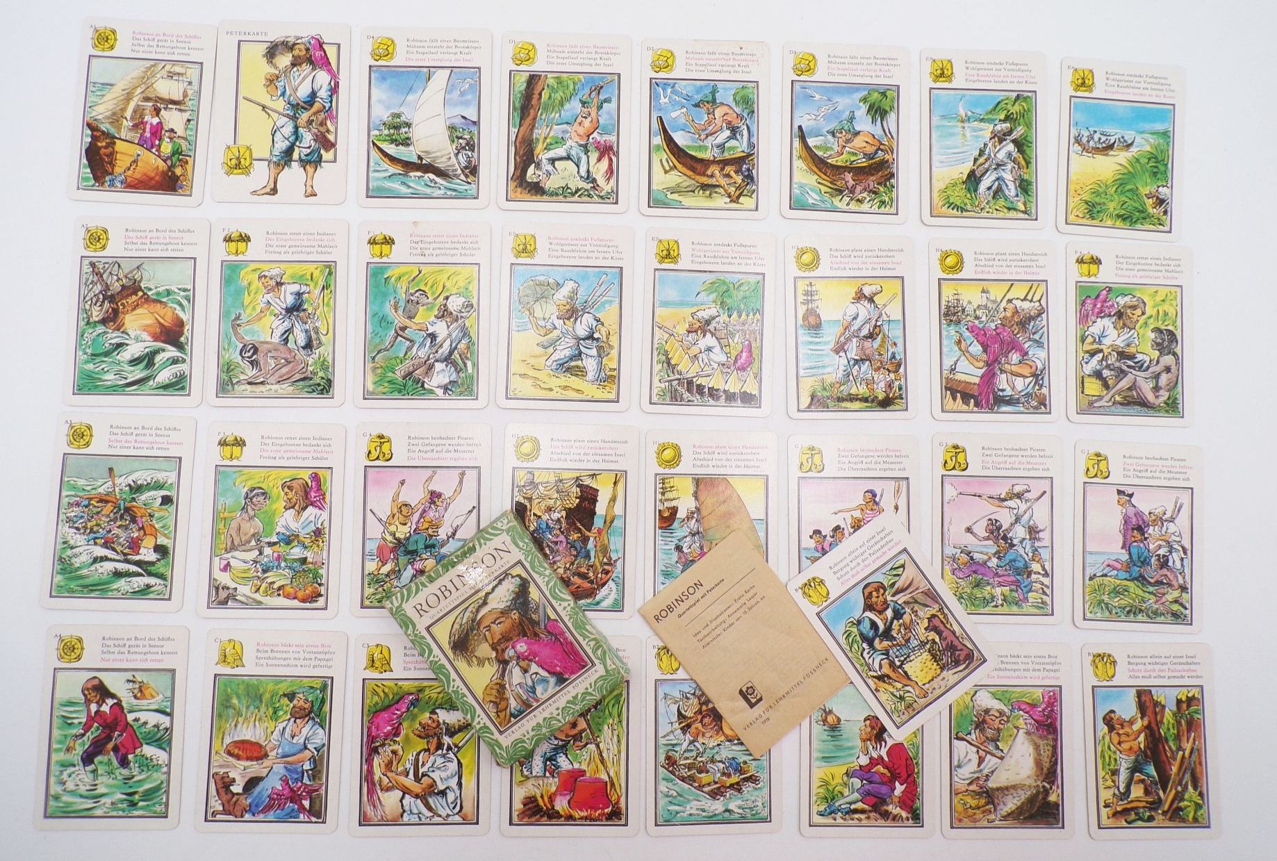 Altes Quartettspiel Robinson mit Peterkarte DDR 1978