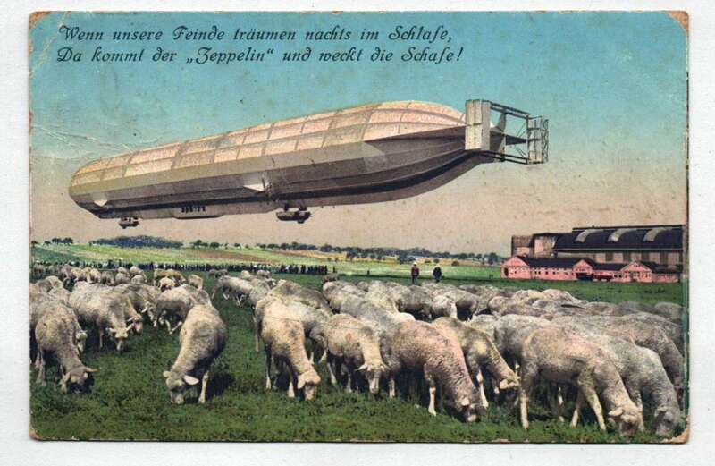 Ak Zeppelin über Scharfherde 1 Wk Propaganda 