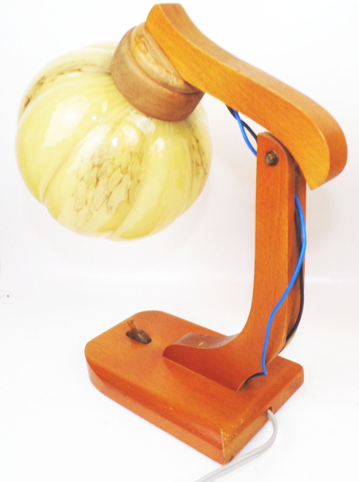 Alte Nachttischlampen Holz Kugellampe Marmor Optik E27 Tischlampe Leuchte