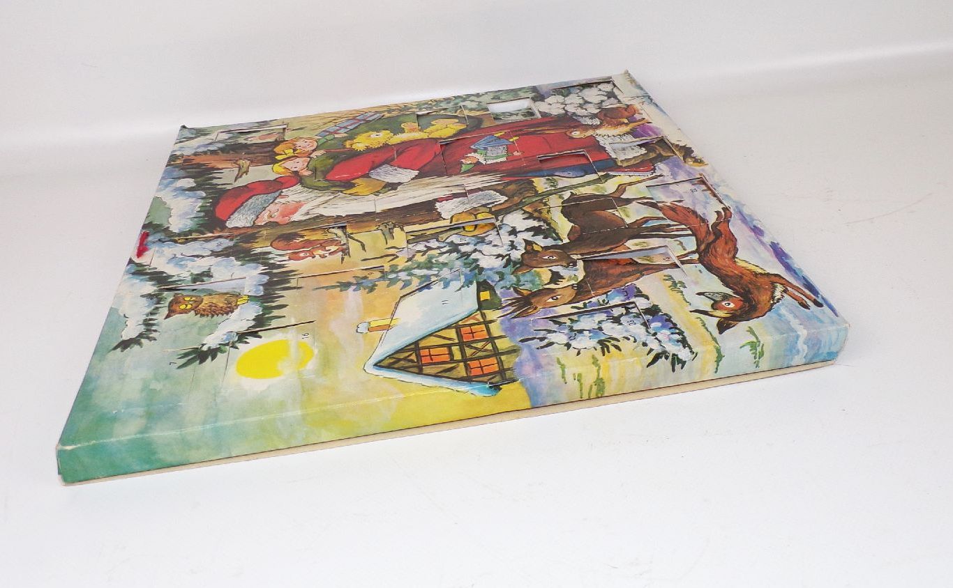 Alter DDR Adventskalender zum Selbstfüllen 1970 er Weihnachtsmann