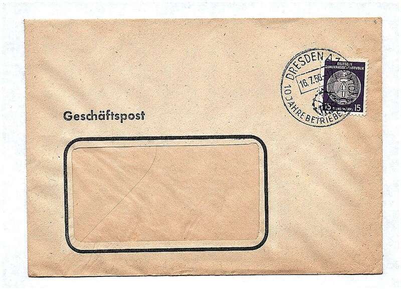 Geschäftspost DDR Brief 1956 Dresden Briefkuvert