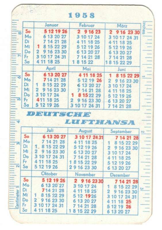 Taschenkalender Deutsche Lufthansa 1958 Berlin C 