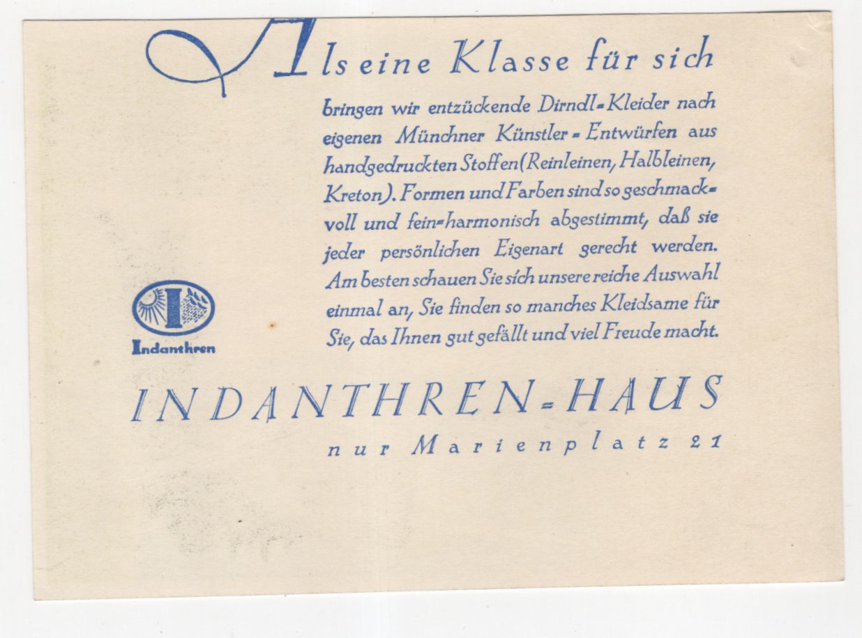 Reklame Ak Indanthren Haus Mode 1930er 