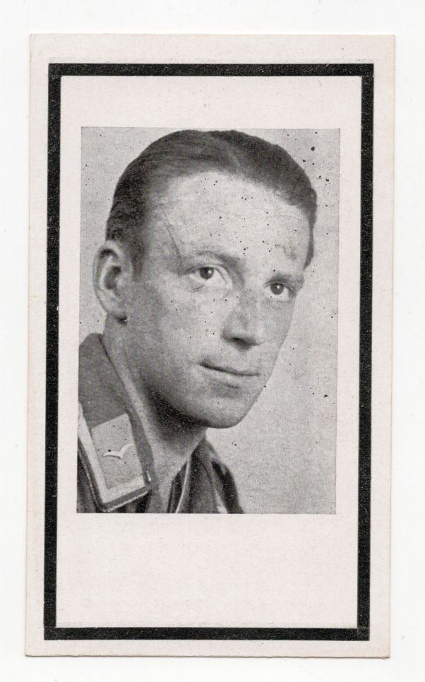Sterbebild Fliegertod Fahnenjunker Unteroffizier Flugzeugführer Zerstörergeschwader 1944