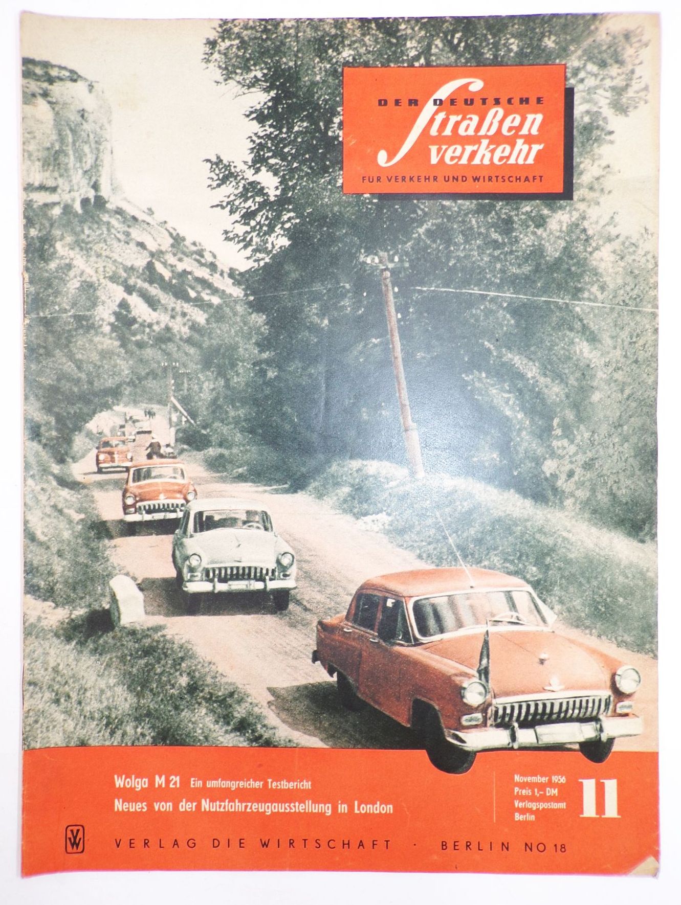 Der deutsche Straßenverkehr Heft 11 November 1956 Wolga Zündapp Janus