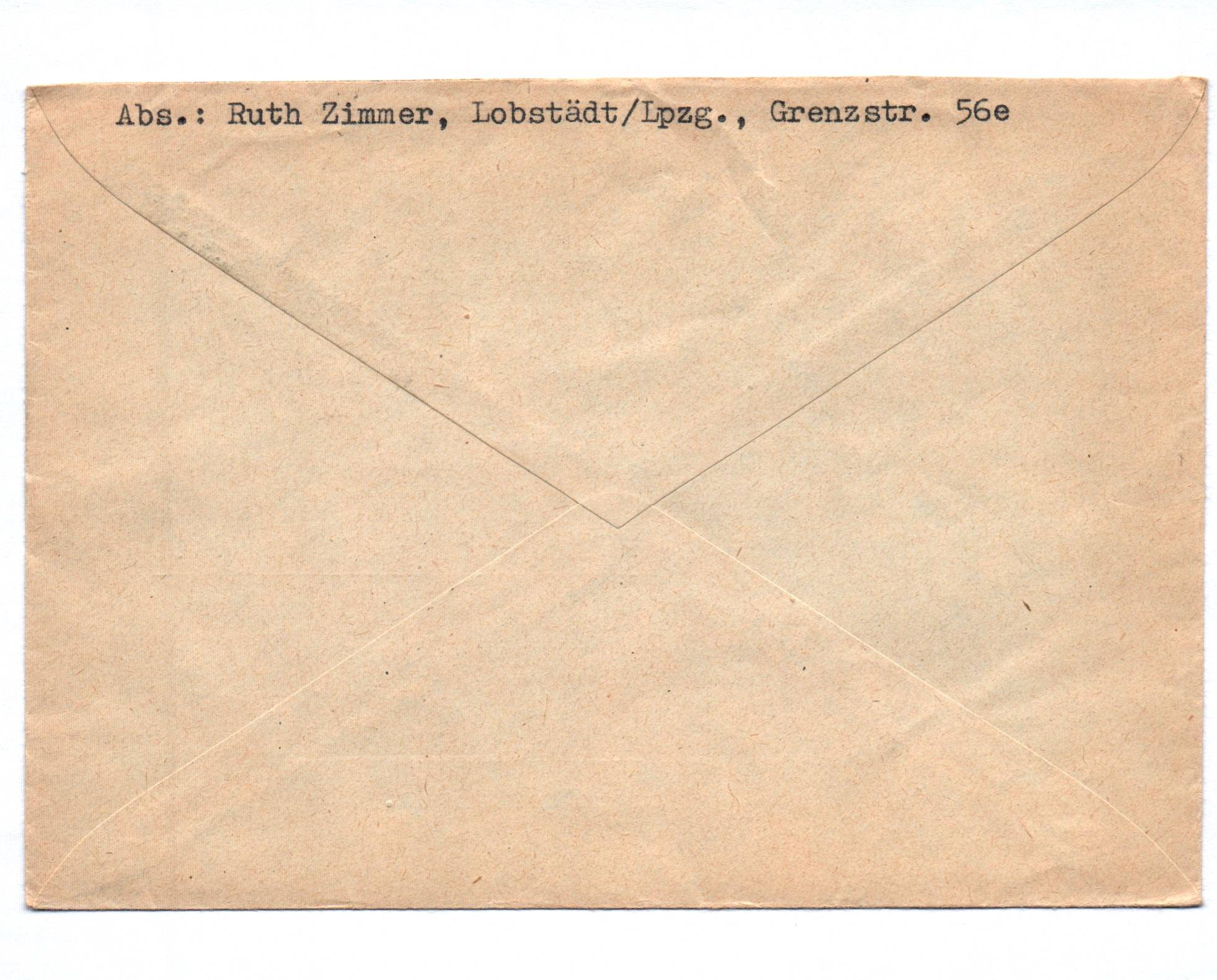 R Brief Böhlen Kreis Borna 1956 Einschreiben