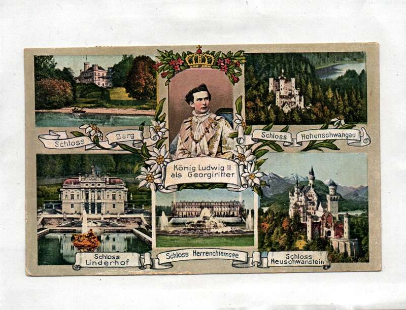 Ak König Ludwig II als Georgiritter Schloss Berg