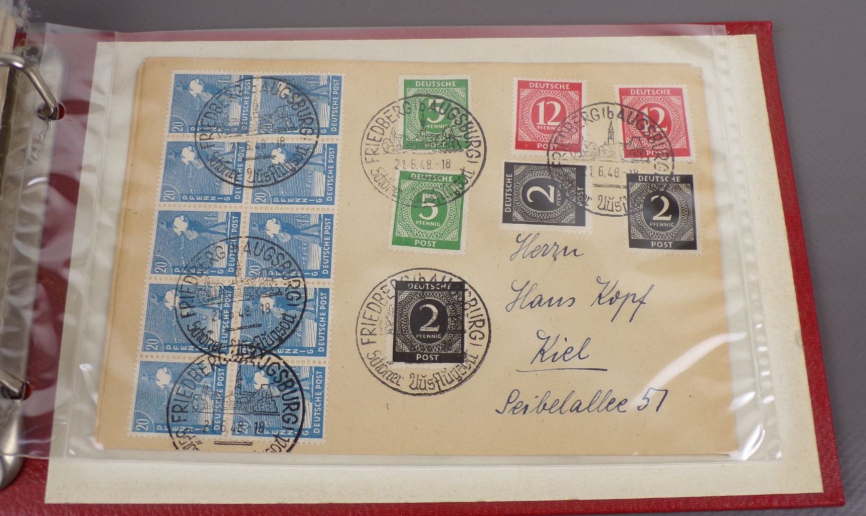 Bi Zone Ordner mit Briefen 1948 Friedberg Augsburg München Sammlung