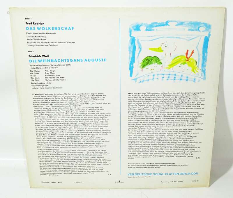 Das Wolkenschaf / Die Weihnachtsgans Auguste 1973 DDR Vinyl Schallplatte 