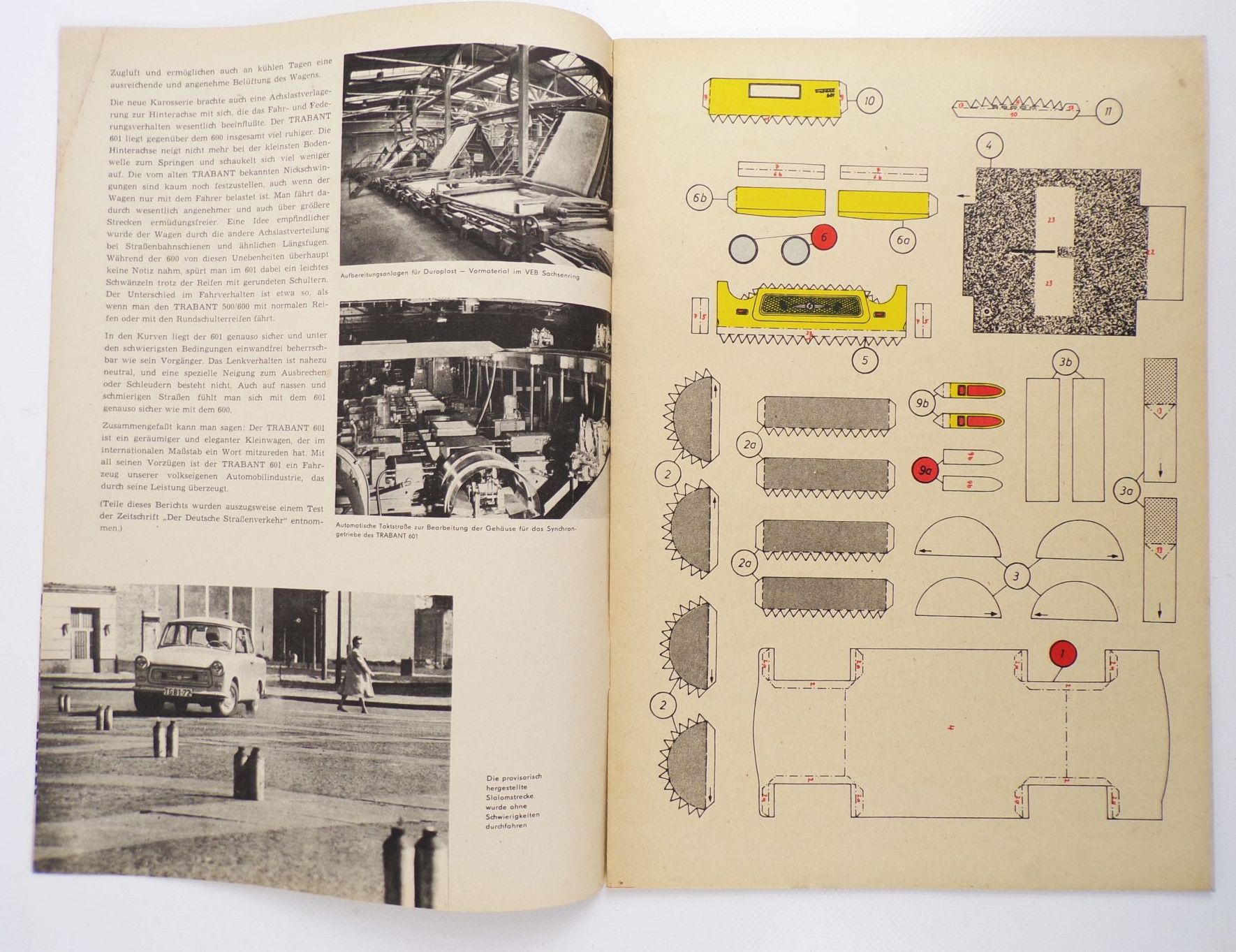 Kranich Modellbogen Trabant 601 DDR 1965 Junge Welt 