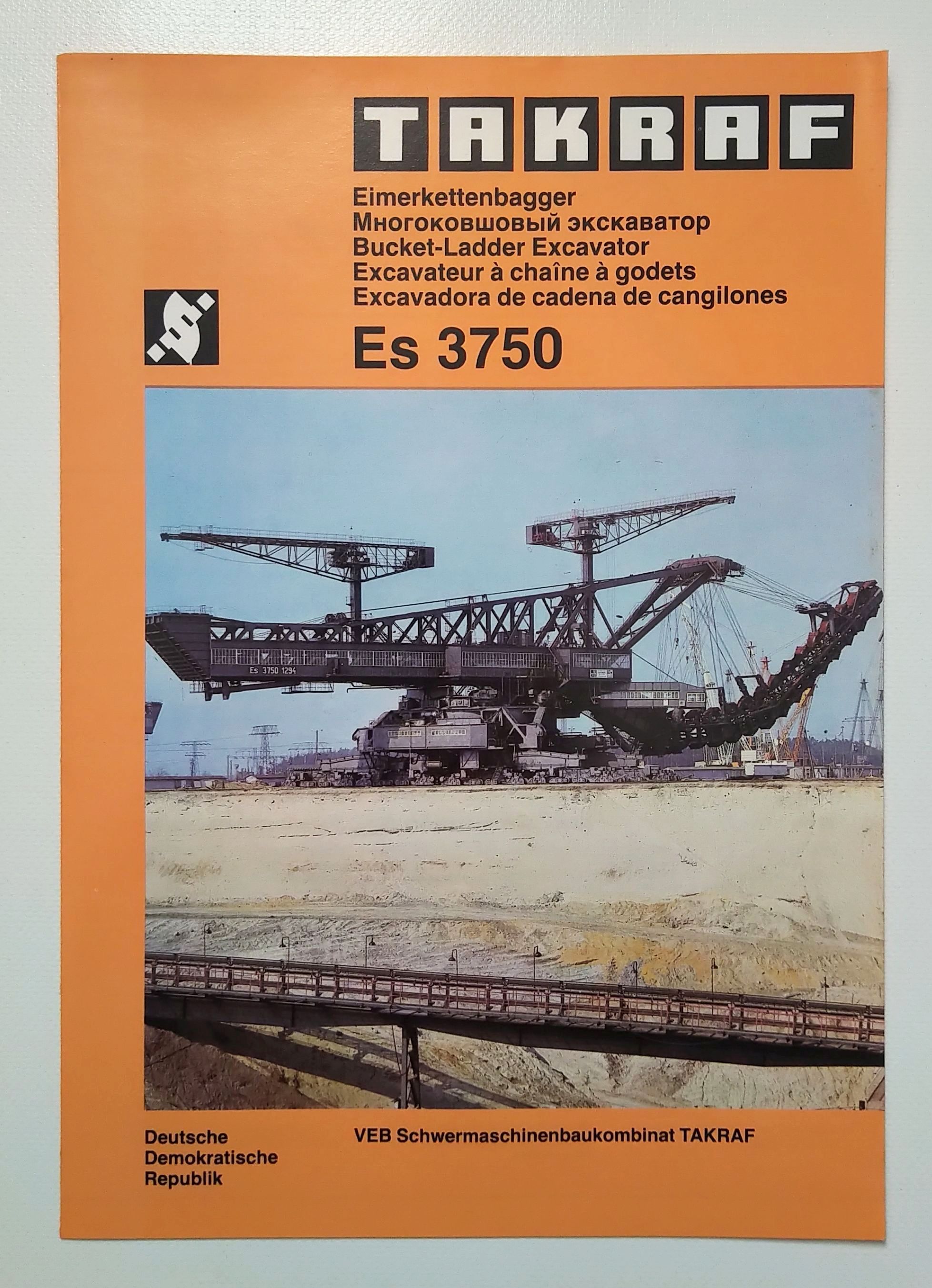 Takraf Prospekt VEB Schwermaschinenkombinat Großbagger ES3750 Bergbau