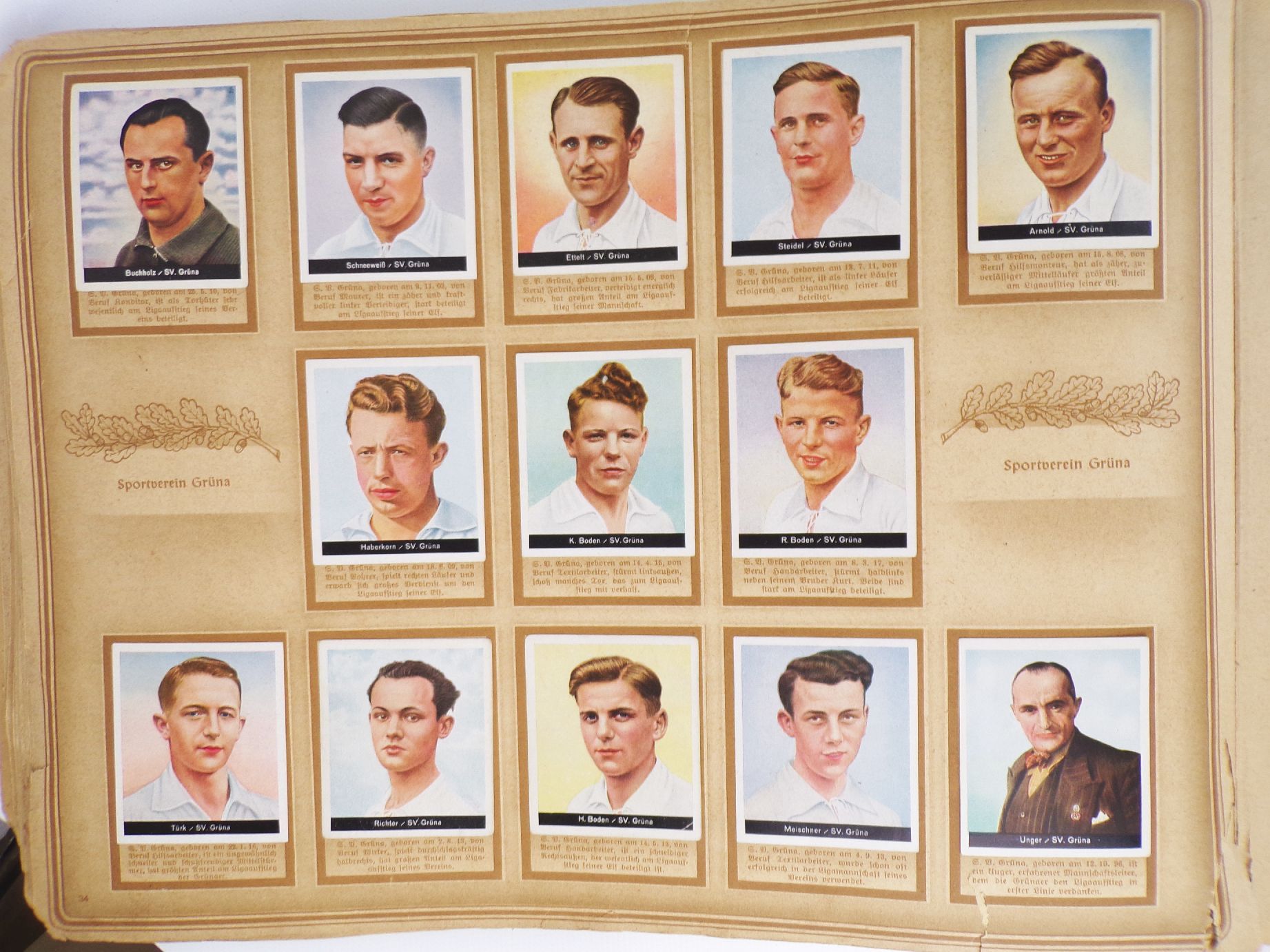 Hinein Fußball Sammelbilderalbum Cigarettenfabrik Müller Dresden um 1930 Hinein Fußball Sammelbilderalbum Cigarettenfabrik Müller Dresden um 1930