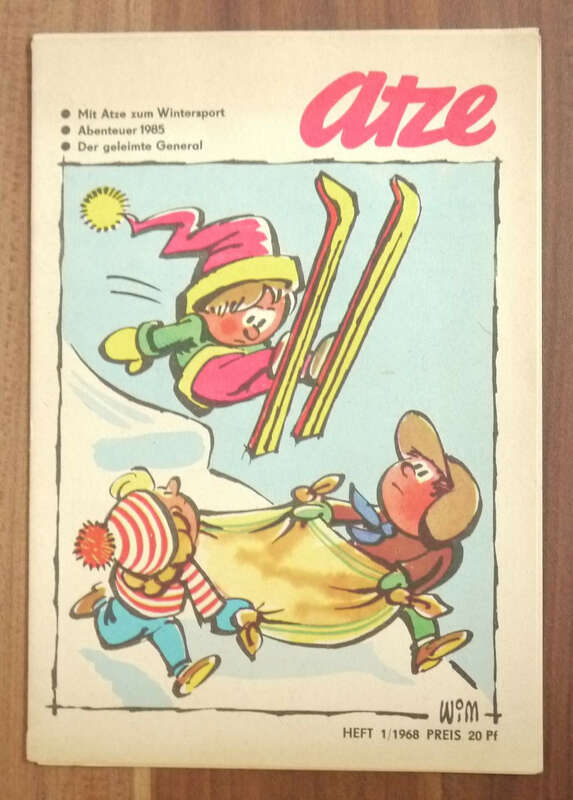 Atze Comic Heft 1 Januar 1968 DDR Mit Atze zum Wintersport