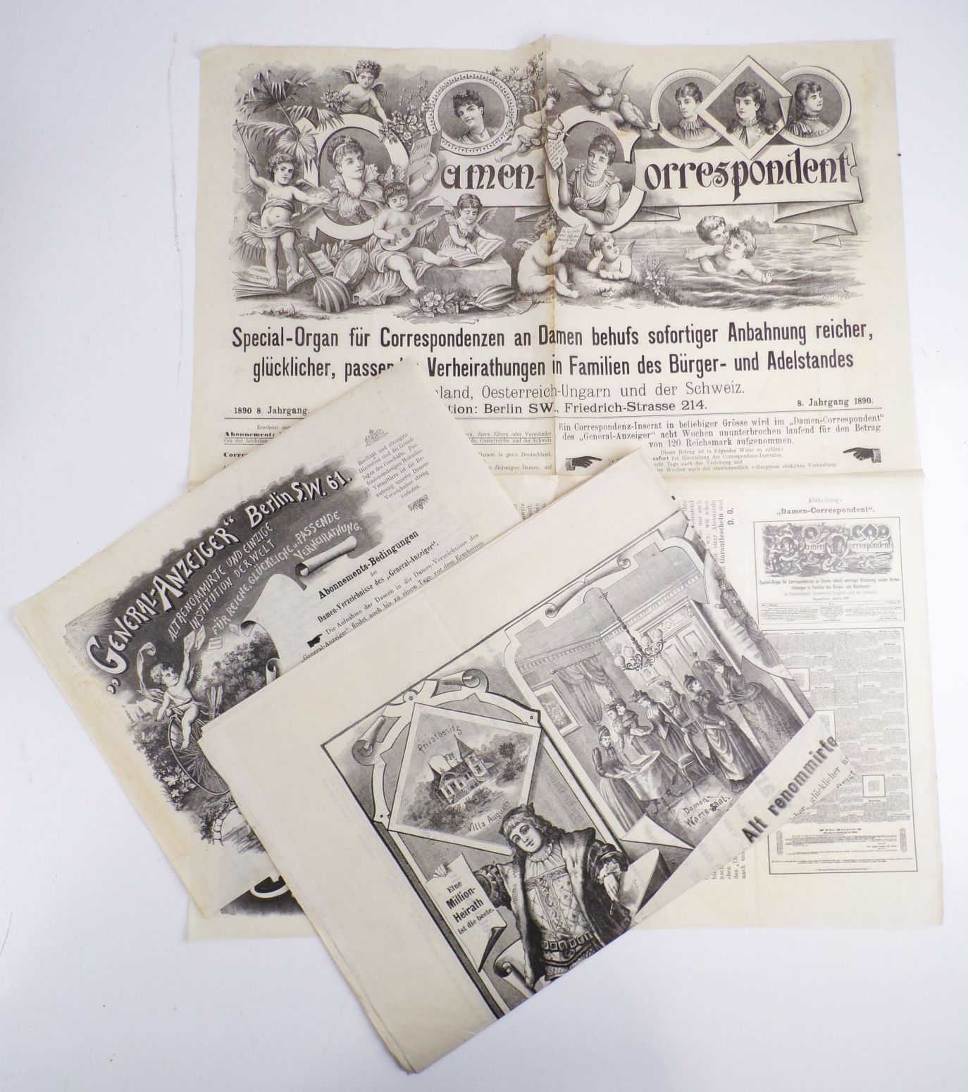 Reklame Damen Verheiratung 1890 Eheschließung Absprache Zweckehen 