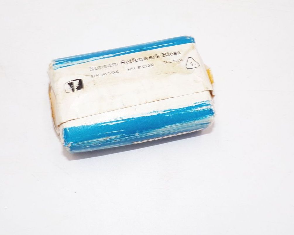 Nautik Seife aus der DDR Die blaue Seife Konsum Seifenwerk Riesa NOS