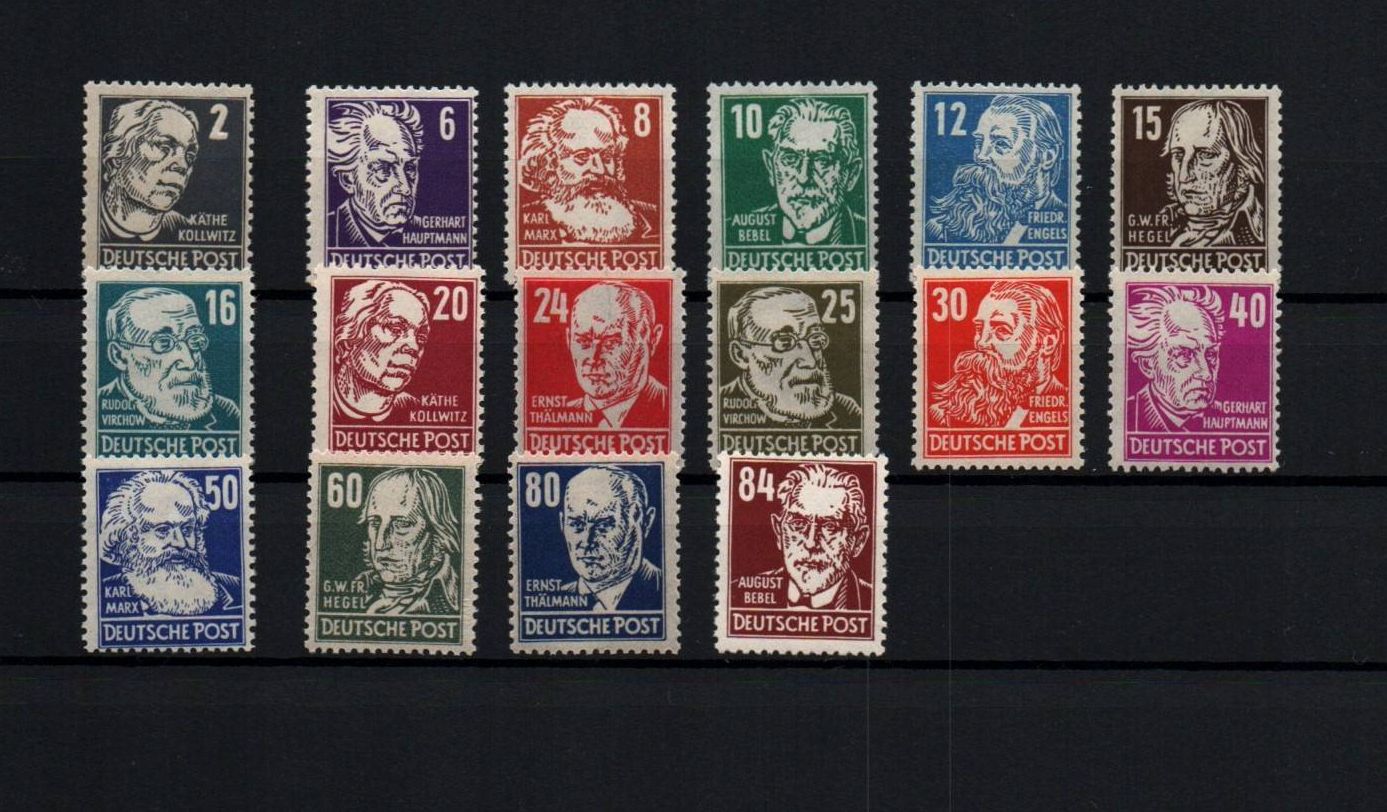 SBZ Michel Nr 212 bis 227 Satz postfrisch 2 x WZ 3 Köpfe