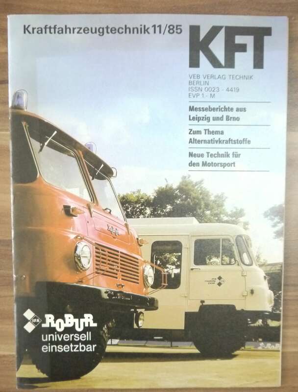 KFT VEB Verlag IFA ROBUR November 1985 Messeberichte Leipzig und Brno