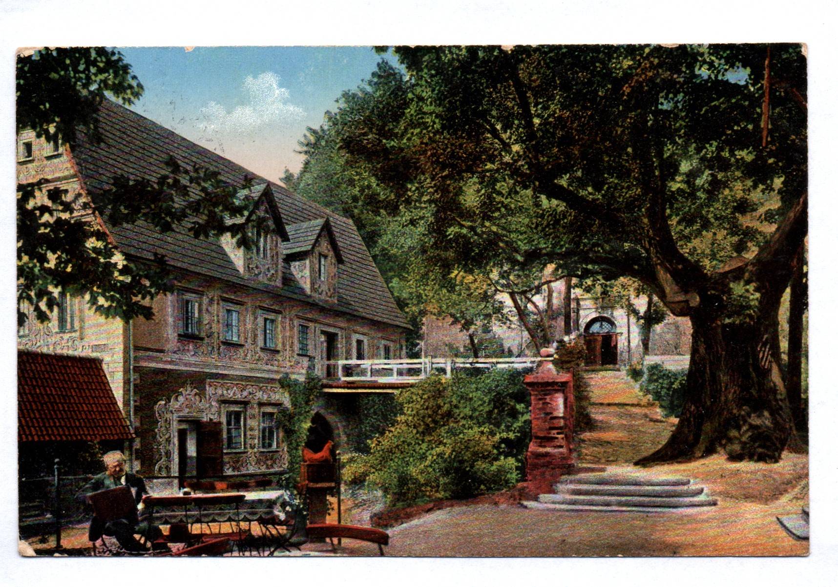 Ak Kynsburg Burghof 1919 Schlesien