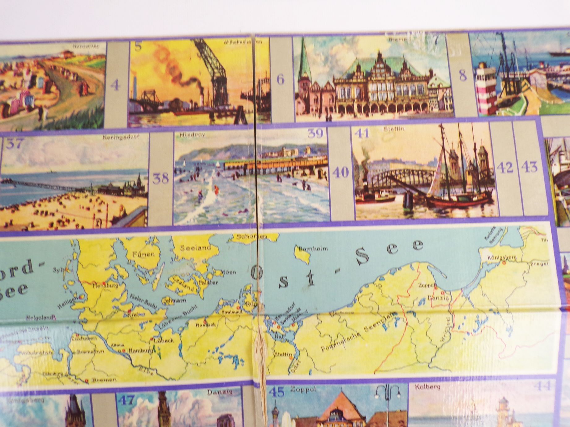 Spear Brettspiel Deutschlands Häfen und Küsten Ein Reisespiel um 1930 Zinnfiguren