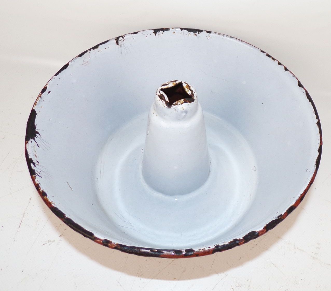 Alte Kuchenbackform Braun Weiss Emaille Backform Gugelhupf Vintage