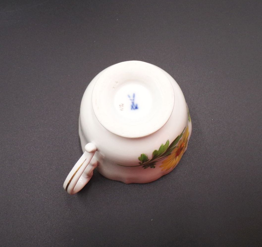 Meissen Porzellan Gedeck 3teilig gelbe Gerbera 