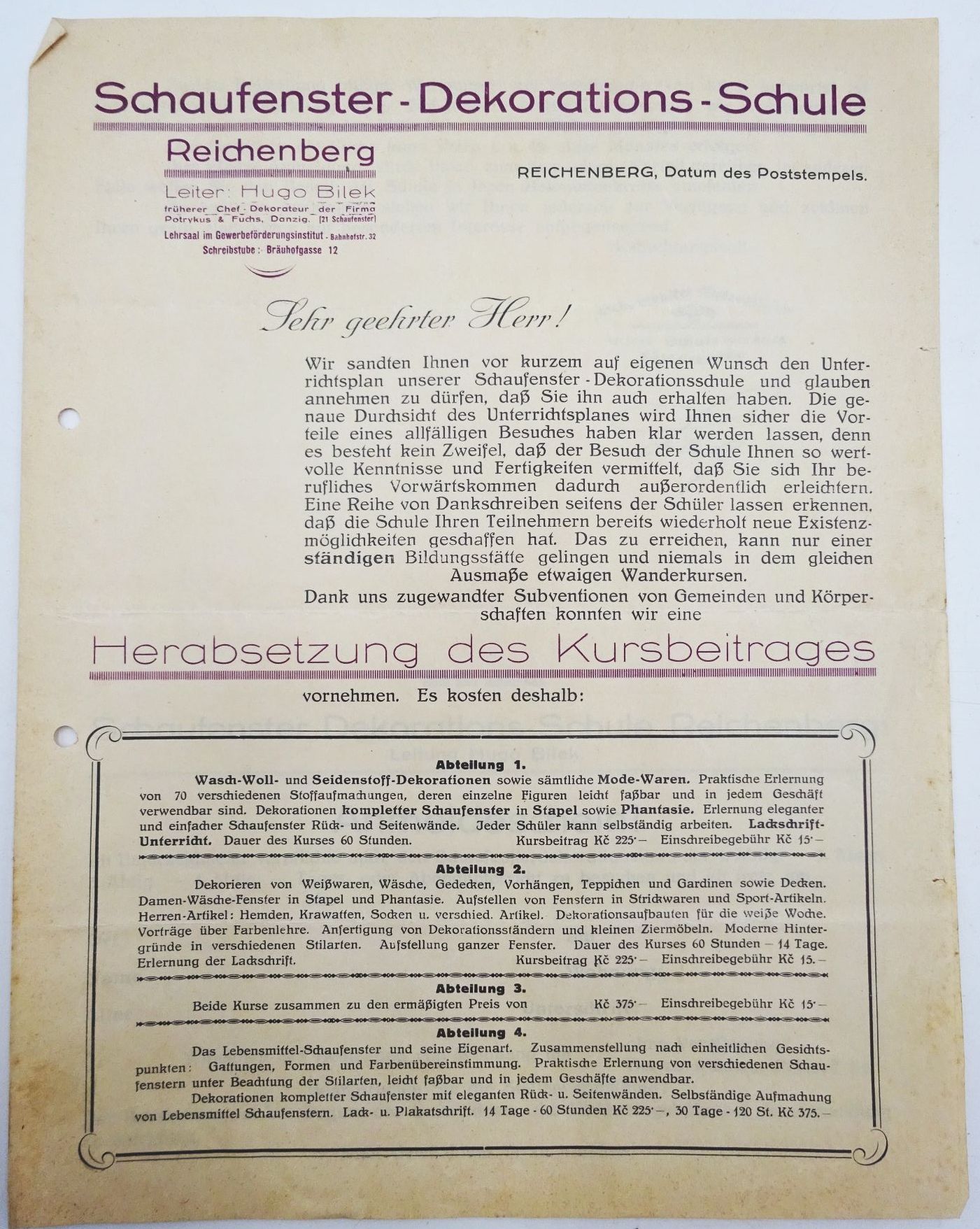 Schaufenster Dekorations Schule Reichenberg 1928 Dokumente Reklame Schaufenster Dekorations Schule Reichenberg 1928 Dokumente Reklame