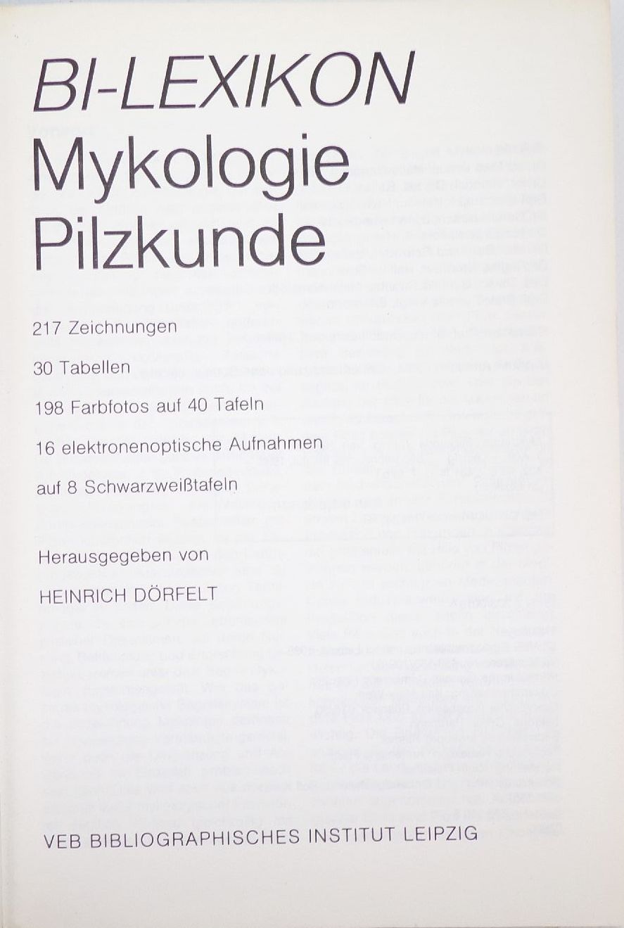 Bi Lexikon Mykologie Pilzkunde und Pilzvergiftungen Pilzberater Bücher 