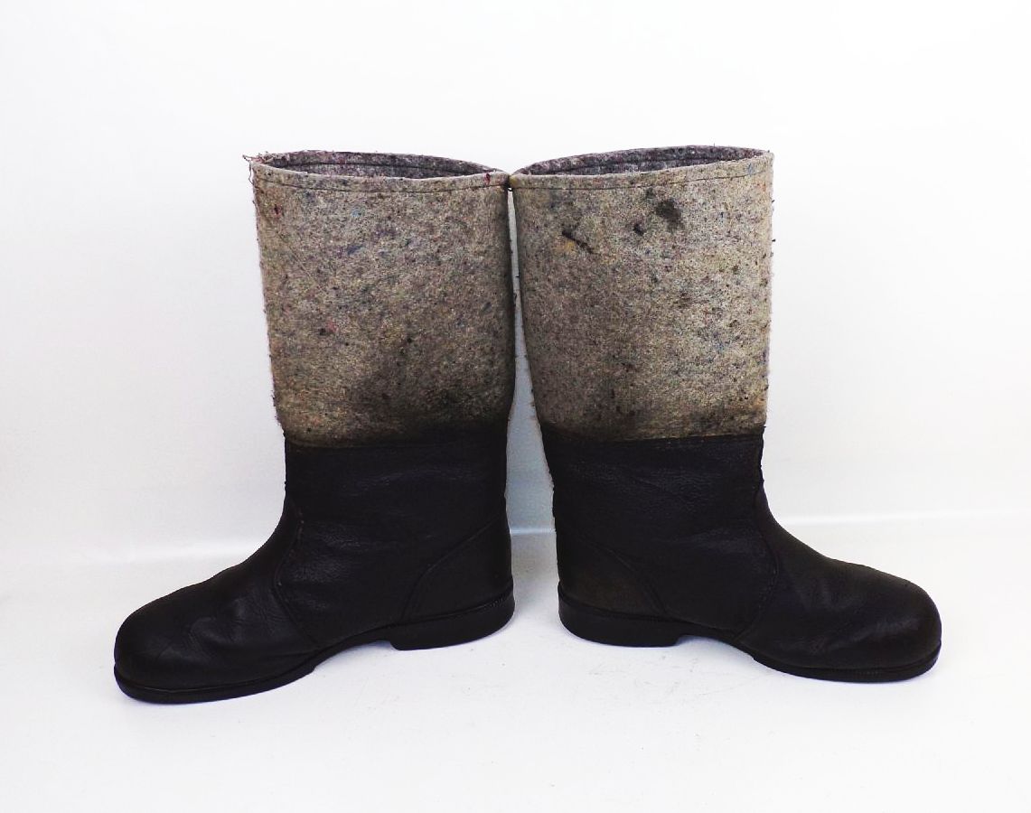 DDR Winterstiefel Größe 40 Schwarz Grau Filz Retro Vintage 