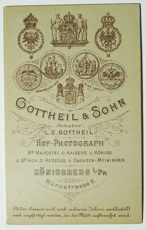 Carte de Visite Foto Ehepaar um 1890 Gottheil Sohn Hofphotograph Königsberg Ostpreußen 