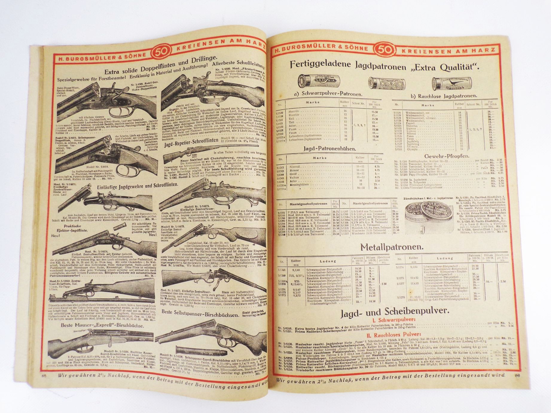 Katalog Jagdrad Burgsmüller und Söhne Fahrrad Waffen Uhren 1926