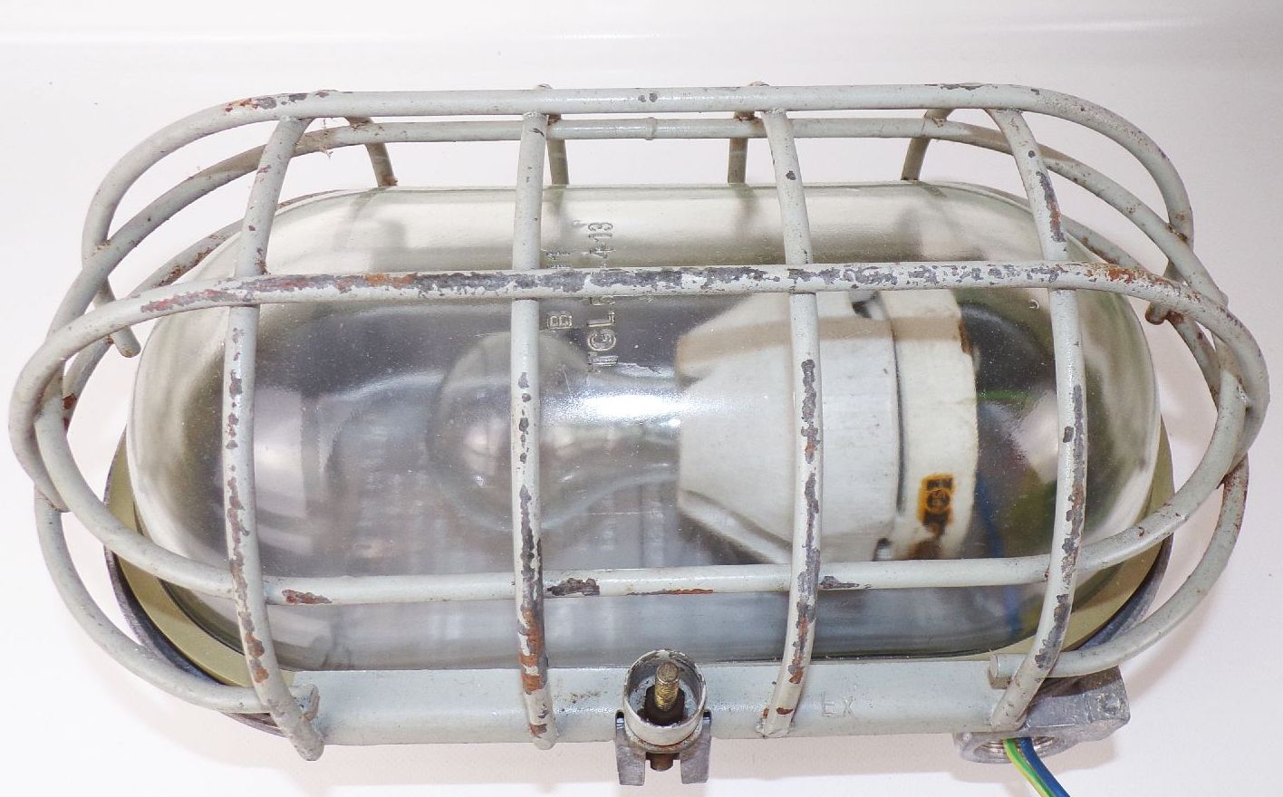 Alte Bunkerlampe Gitterleuchte Ex Geschützt E27 Loft Industrie Design Alte Bunkerlampe Gitterleuchte Ex Geschützt E27 Loft Industrie Design
