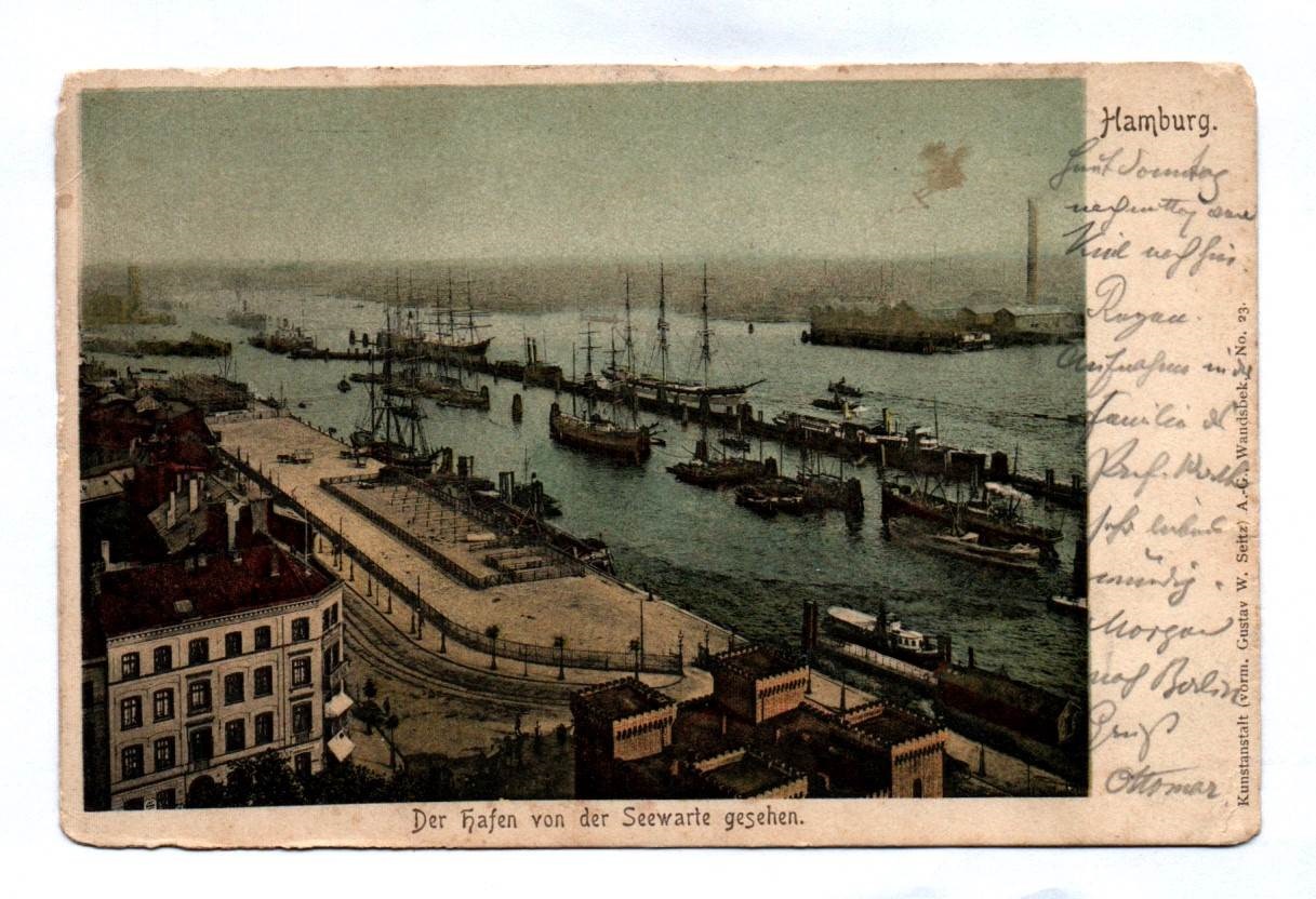 Ak Hamburg Der Hafen von der Seewarte aus gesehen DR 1902