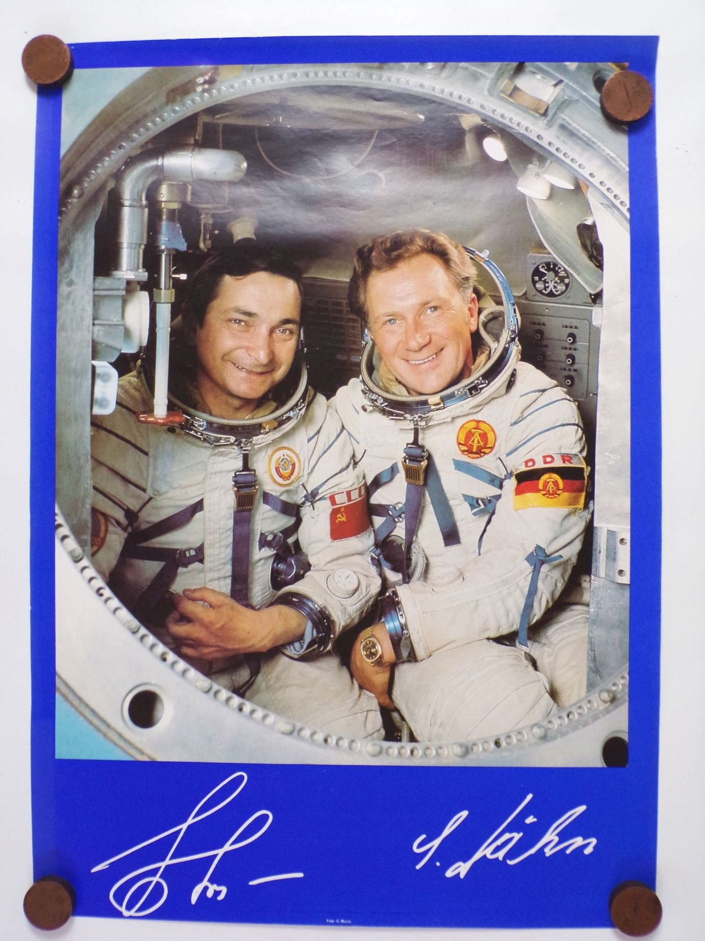 Plakat Sigmund Jähn und Waleri Bykowski 1978 Poster DDR UdSSR Kosmonauten 