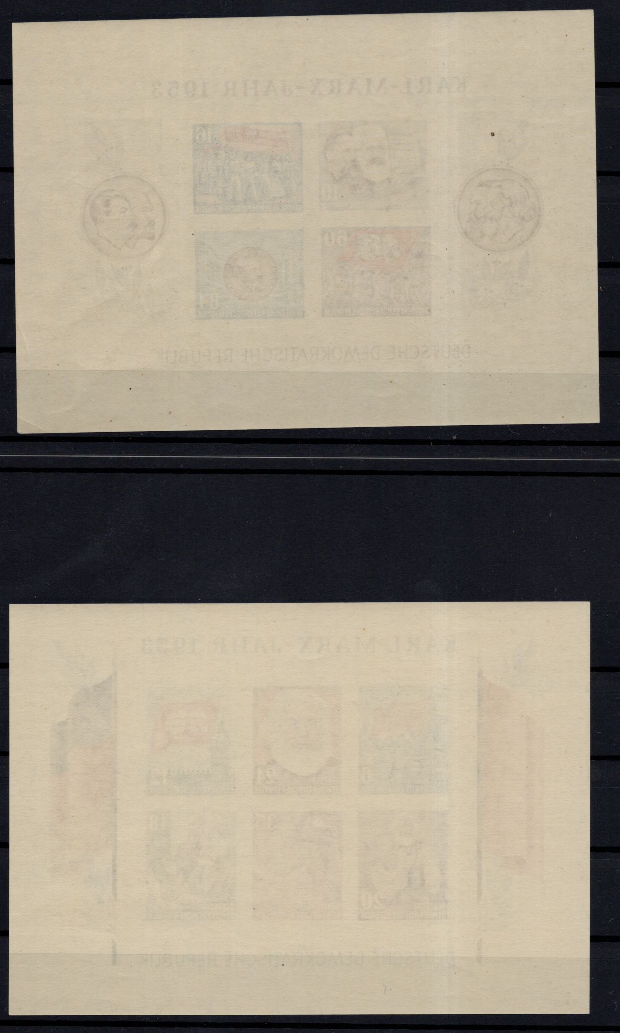 DDR 1953 Mi Block 8A 8B 9A 9B postfrisch Karl Marx Jahr 1953