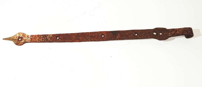2 handgeschmiedete Türbänder Türband 64 cm Eisen Vintage 