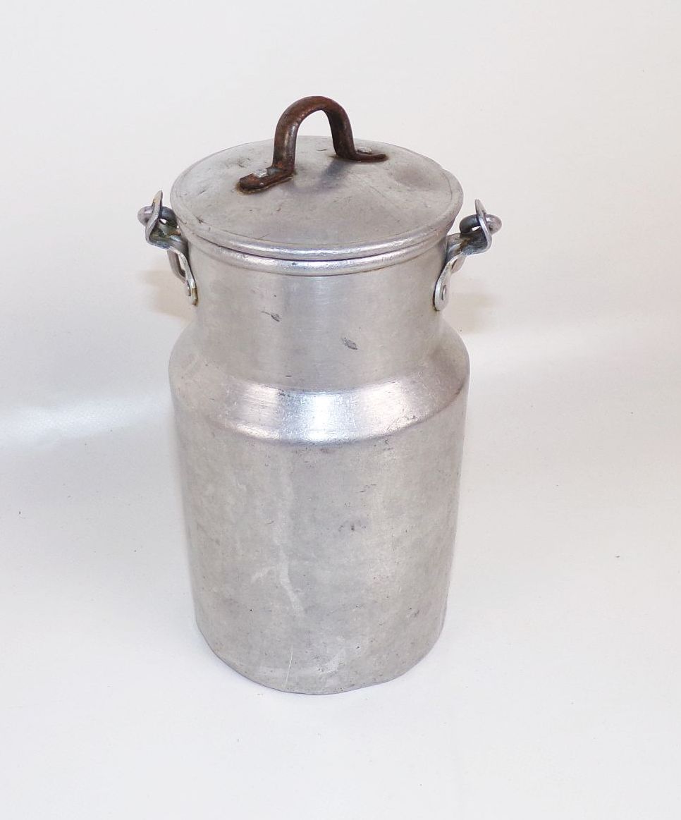 Alte Alu Milchkanne Behälter 1 Liter Pflanzgefäß Gartendeko