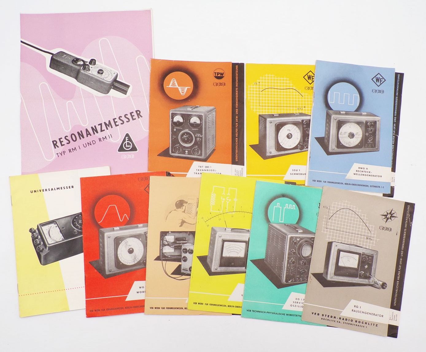 Prospekt DDR Generatoren Messgeräte Prüfgeräte Elektrotechnik 1955