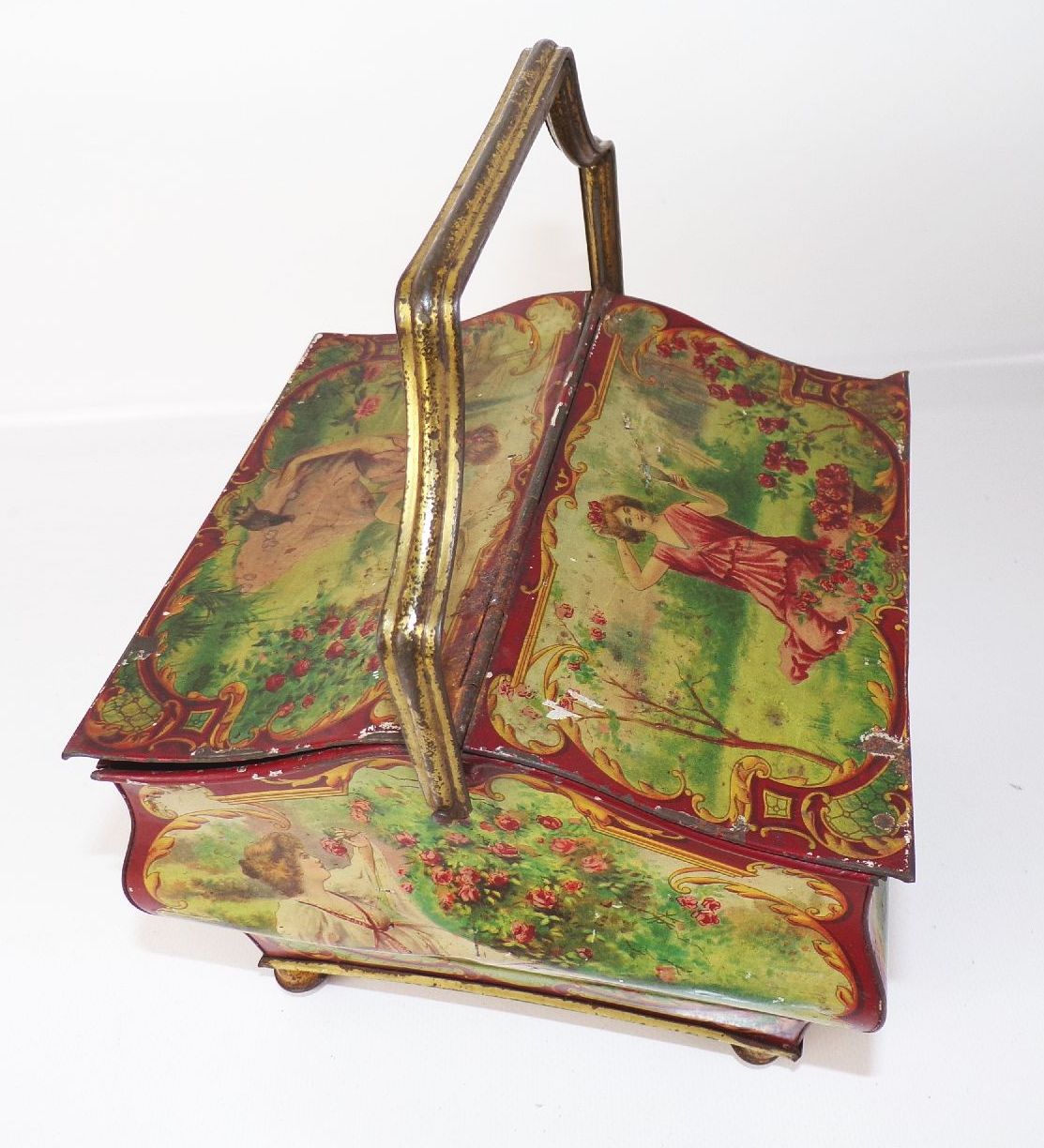 Antike Blechdose Huntley Palmers Ltd Biskuit Kekse um 1900 lithografierte Box Antike Blechdose Huntley Palmers Ltd Biskuit Kekse um 1900 lithografierte Box