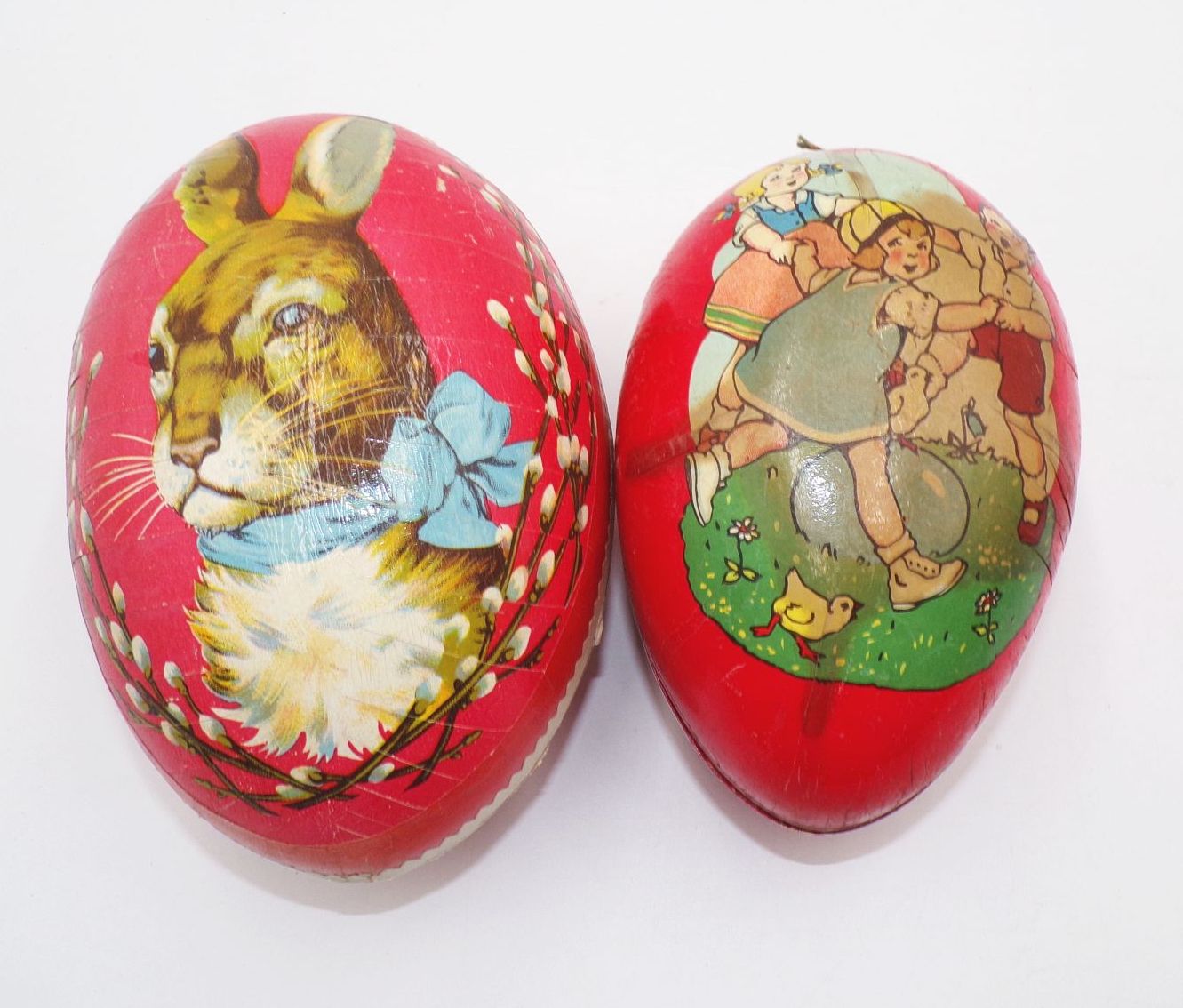 Alte Ostereier Pappe Füllei 1930 er Vintage 2 Stück Ostern Dekoration Alte Ostereier Pappe Füllei 1930 er Vintage 2 Stück Ostern Dekoration