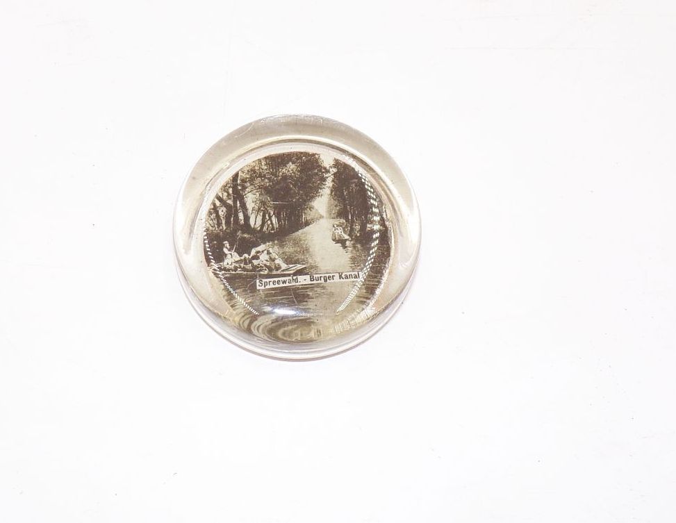 Alter Andenken Briefbeschwerer Spreewald Burger Kanal um 1900 