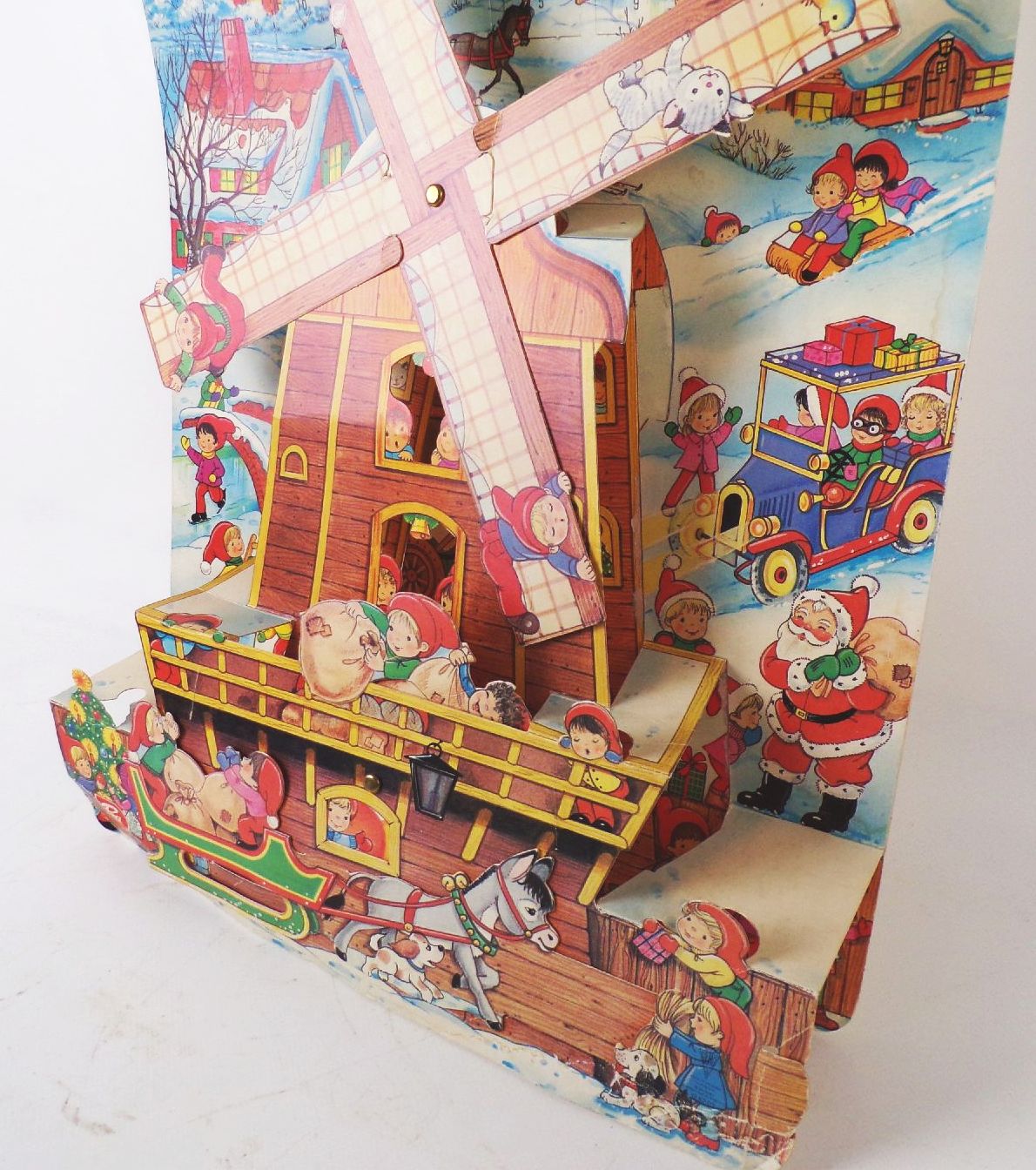 Alter Pea Adventskalender Windmühle 3 D Kinder Weihnachtsmann