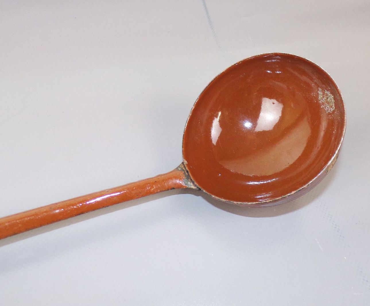 Alte Schöpfkelle Emaille braun Kelle Deko Vintage email